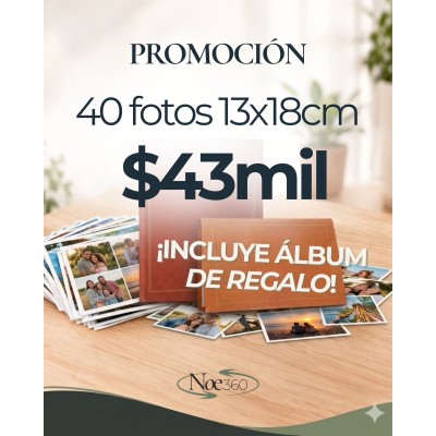 Promo 40 fotos 13x18cm + álbum de regalo