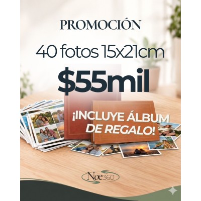 Promo 40 fotos 15x21 + álbum de regalo
