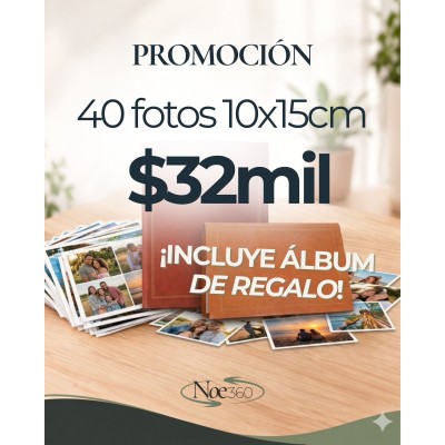 Promo 40 fotos 10x15cm + álbum de regalo